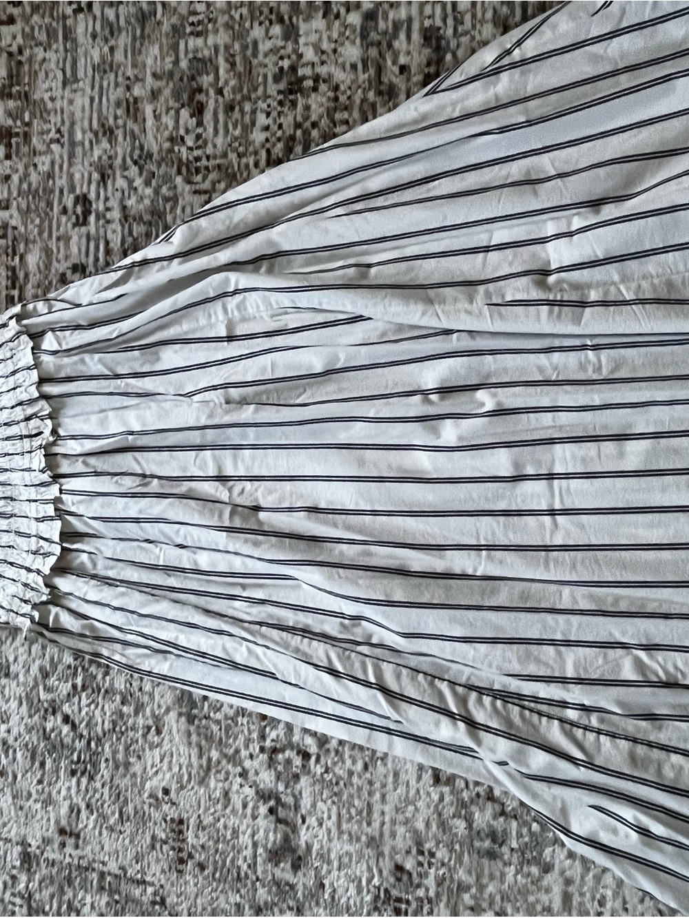 Old Navy White Maxi Dress with Black Pinstripes